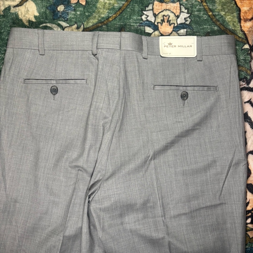Peter Millar Wool Dress Pants 5 Pocket Trousers Gray Straight Fit 36x36 $195 NWT - Picture 4 of 8